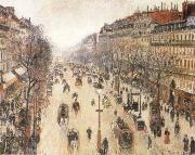 Camille Pissarro The Boulevard Montmartte on a Cloudy Morning oil painting on canvas